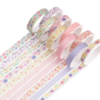 Ensemble de ruban adhésif washi décoratif pour journal en feuille d'or, ruban adhésif washi adhésif simple face, autocollants pour les filles à la mode, utilisation au bureau
