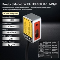 Sensor de Distancia Láser Analógico de 30m/20m, Sensor de Rango Láser TOF Digital con Interfaz Modbus RTU RS485