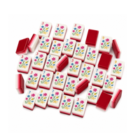 Ensemble de Mahjong Américain de Luxe Moderne à 4 Couches en Acrylique, Tuiles à Motifs Floraux, Jeu Complet Fait Main, Durable, Personnalisé, OEM, ODM, Cadeau
