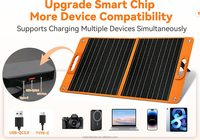 ALECTER FB252 Panneau Solaire Portable 60W Type N, Efficacité 25%, Chargeur Solaire Pliable ETFE, Sorties USB-C/QC3.0/DC, Étanche IP65