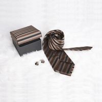 Ensembles de boîte-cadeau de bouton de manchette et de cravate en soie 100% formel classique personnalisé pour les hommes