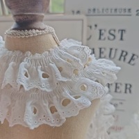 RYL – dentelle à volants de style français vintage, blanc/rose/bleu, franges élastiquées pour robe de mariée, jupe, bandeau, fournitures artisanales DIY