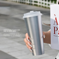Gobelets à café jetables en plastique PP de 90 mm avec logo personnalisé, 360 ml, pour boissons chaudes, avec film argenté métallisé et étiquetage moulé, pour café