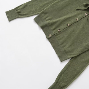 TAOP & ZA, chaqueta cárdigan de punto de un solo pecho Vintage para mujer 2024, bufanda fina de cuello nuevo, modelo decorado 2142165 - Product Image 4