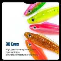 Leurre de pêche en plastique souple à queue incurvée 3D à double couleur en PVC Alpha 9,4 cm 4,1 g pour la pêche en eau salée en mer