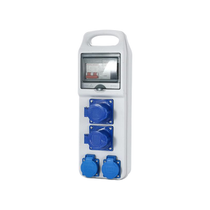 Boîte d'alimentation portable étanche IP54 en ABS avec protection RCD 2P, double prises industrielles 16A et 3 prises domestiques 10A - Product Image 5