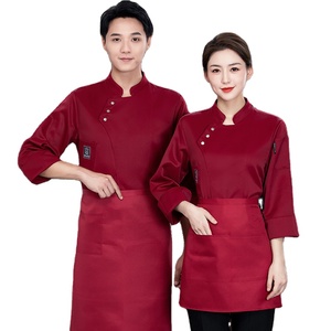 Abrigo de chef de camarero al por mayor uniforme de restaurante cómodo unisex ropa de limpieza de cocina de catering - Product Image 1