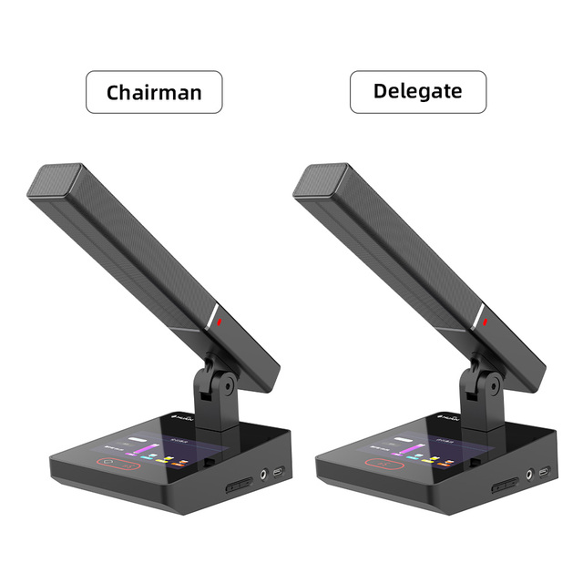 Audio Conference System Microphone with 3.5" LCD Touch Screen Waterproof Design Meeting Room Service Functions