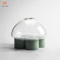 Nouveau design 2026 METURE – Base de diffuseur de parfum en verre décoratif 9D vide, sans plomb, écologique, demi-orbe, couleurs personnalisées, peinte