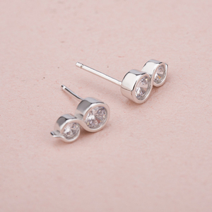 High Quality Popular <strong>Infinity</strong> Korean Sterling Silver Jewelry Woman Diamond <strong>Earring</strong> - Product Image 5