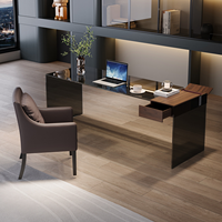 Bureau de direction en bois massif, durable, de luxe, moderne, avec surface en dalle de roche italienne minimaliste, pour bureau de patron