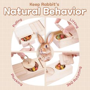 Giocattoli per animali domestici giocattoli interattivi in legno di coniglio per Sniff-and-snack Bunny chables per prelibatezze criceto criceto sollievo noia tenere occupato - Product Image 5