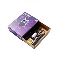 Boîte cadeau en carton ondulé écologique et imperméable, gaufrage violet, design coulissant pour kits de couture et jouets éducatifs pour enfants