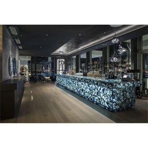 Muebles de Restaurante Japonés, Barra de <span class=keywords><strong>Bar</strong></span> Moderna de Mármol Translúcido con Iluminación LED, Fabricante de Mostradores Personalizados para <span class=keywords><strong>Izakaya</strong></span>, Mesa de Servicio - Product Image 5