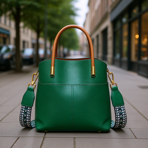 Sac seau en cuir véritable pour femme tendance, 21,5x21x11 cm, fermeture à glissière, bandoulière amovible, toutes saisons, portable - Product Image 2