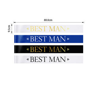 Go Party NOVIA NOVIO BEST MAN GROOMSMAN Sash Decoración para fiesta de <span class=keywords><strong>boda</strong></span> Correa para el hombro Fajas de satén Cinturón de hombro Cinta de <span class=keywords><strong>etiqueta</strong></span> - Product Image 4