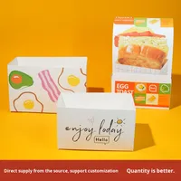 Boîte à emporter pour petit déjeuner hamburger de style coréen boîte à toast aux œufs épais emballage de sandwich boîtes en papier assorties