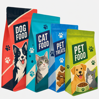 Emballage personnalisé en plastique pour aliments pour animaux de compagnie, sachet refermable transparent avec fenêtre, résistant à l'humidité, pour nourriture pour chats et chiens