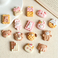 Breloques en résine Ours Lapin Biscuits Alimentation Accessoires DIY pour Chaussures et Coques de Téléphone