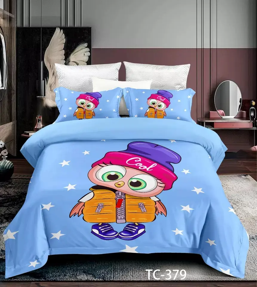 Vendita calda di fabbrica vari cartoni animati animati dispersi stampati set di biancheria da letto per bambini/adulti