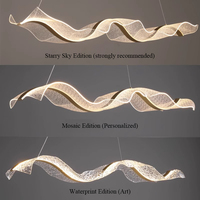Suspension Moderne de Luxe en Acrylique à LED pour Hôtel et Salon, Décoration Luminaires en Forme de Rubans