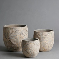 Pot de fleurs en fibre de ciment de style classique européen pour intérieur/extérieur, jardinières décoratives écologiques pour villa et terrasse