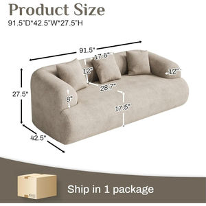 Sites d'achats internationaux en ligne, canapé compact de qualité supérieure en polyester gris clair pour salon - Product Image 6