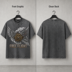 High Quality Acid Wash Graphic Mens <b>T</b> <b>Shirts</b> Oversized Wing Gear Print Short Sleeve Steampunk Streetwear Tee Wholesale Supplier - Product Image 2