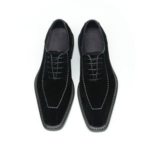 Chaussures oxford formelles à lacets en cuir à bout pointu pour hommes 2025 nouveau style en daim - Product Image 4