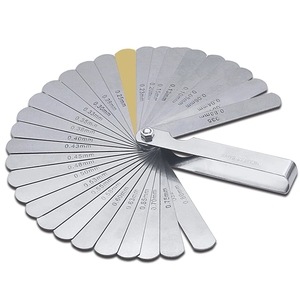 Metrischer Dickenfühlgerät Messgerät 32-Klingen-Set Tapete mit Messinglüftung Messwerkzeug Reichweite 0,04 mm 0,88 mm Ventil Motorrad-Messung - Product Image 1
