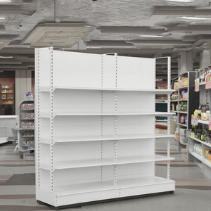 Estanterías de Góndola para Supermercado, de Una Cara, Acabado Blanco, Económicas, para Exhibición en Tiendas Minoristas, para Cualquier Tamaño de Artículo, Hechas de Acero Metálico Resistente - Product Image 1