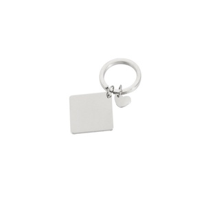 Fashion square Pendant Keychain Customized Blank <b>Heart</b> Charms Pendant Gold Plated Stainless Steel Pendant Keychain - Product Image 4