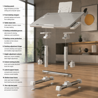 Bureau d'ordinateur portable pliable avec roulettes mobiles pour un déplacement facile, idéal pour canapé et lit - Solution de poste de travail efficace