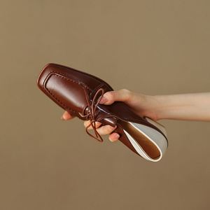 Cialisa Eleganti Scarpe con <span class=keywords><strong>Tacco</strong></span> <span class=keywords><strong>Medio</strong></span> a Blocco in Vera Pelle, Punta Quadrata, Scollatura Profonda, Design Patchwork per Signore e Donne - Product Image 5