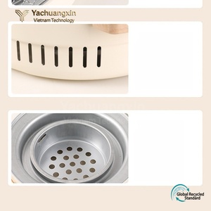 Parrilla de Carbón de Acero Inoxidable para Exteriores, Diseño sin Humo con Rejilla de Malla y Asas Laterales - Product Image 3