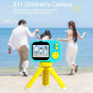 กล้องดิจิตอลสำหรับเด็ก S11 พร้อมขาตั้งกล้อง กล้องถ่ายรูปและวิดีโอแบบพกพา รองรับการ์ด MicroSD สูงสุด 32GB ของขวัญของเล่นสำหรับเด็กชายและเด็กหญิง - Product Image 1