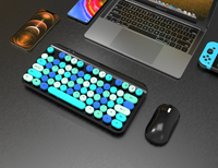 Produsen khusus nirkabel Keyboard game Mouse Combo ramping ergonomis Mini dengan kunci RGB pencahayaan untuk Laptop kantor