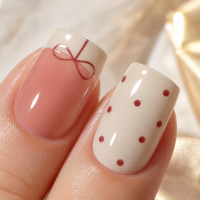 Faux ongles personnalisés Saint-Valentin à presser, courts, carrés, motif cœur, blancs, style français, nœud rouge, gel brillant, en ABS, vente en gros OEM