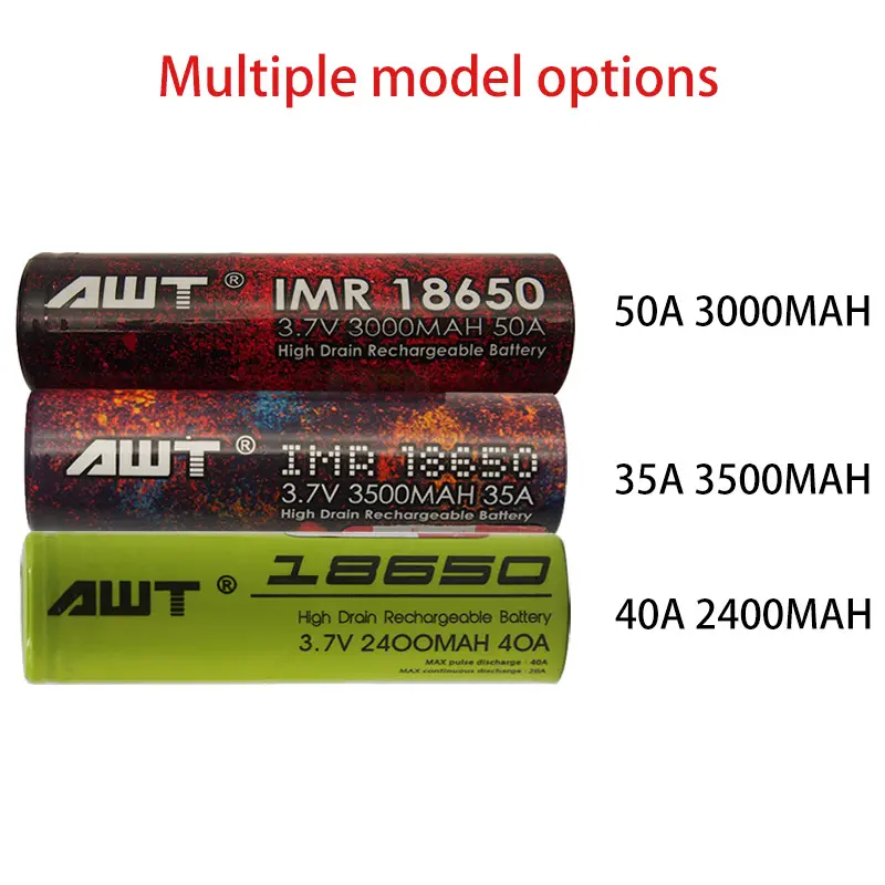 AWTV 3.7 v 2600mah baterias de litio li-ion 18650 lityum şarj edilebilir pil 3000mah 2500mah 2600mah 3.7 v