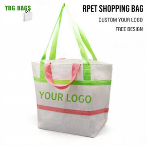 <span class=keywords><strong>Bolsa</strong></span> de compras ecológica personalizada de RPET hecha con botellas recicladas, duradera y reutilizable, con cremallera. - Product Image 1
