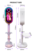 Tragbare 15.6" Ovale Spiegel-Fotobox mit LED-Ringlicht, Kleiner Metall-Design für Party- & Hochzeits-Events