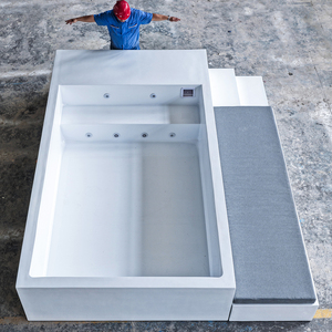 Bahçe aile yüzmek Spa buz soğuk dalma havuzu küvet Overflower fiberglas zemin üstü yüzme havuzu ile şezlong - Product Image 1