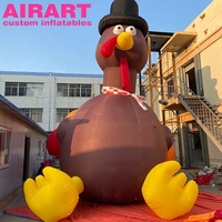 Dinde gonflable géante pour la publicité en extérieur, modèle de mascotte animale de 3 m/6 m, poulet gonflable pour la décoration du jour de Thanksgiving