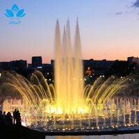 Fontaine musicale d'extérieur de luxe moderne en acier inoxydable de haute qualité avec cascade lumineuse à LED durable