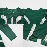 Robe de soirée grande taille J70 élégante à col rond ornée de strass et de perles, robes de cérémonie pour femmes, robes d'église africaines pour femmes + ceinture