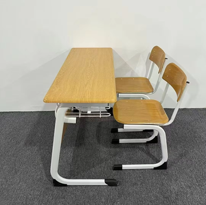 Muebles Escolares Estables, Juego de Sillas Escolares con Estructura Metálica Moderna y Duradera, Escritorios de Estudio para Estudiantes con Altura Ajustable - Product Image 1