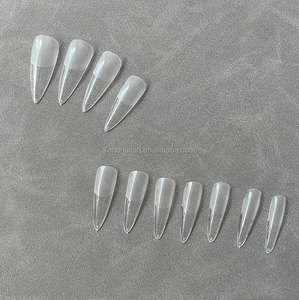 Jelly xs-stiletto esculpido en forma de almendro, conjunto largo, cobertura completa, puntas de extensión de <span class=keywords><strong>uñas</strong></span> suaves, venta al por mayor - Product Image 4