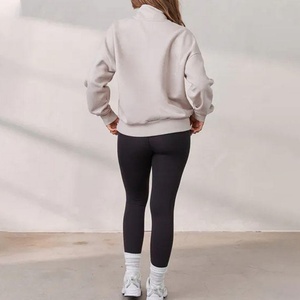 Sudadera con Capucha Personalizada de Felpa Francesa con Hombros Caídos, Sudadera con Media Cremallera para Mujer, Sudadera Holgada con Cierre de Cremallera - Product Image 2