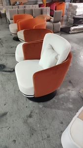 เก้าอี้พักผ่อนแบบหมุนได้ 360 องศา หุ้มกำมะหยี่สองสี สำหรับสำนักงานต้อนรับ - Product Image 3