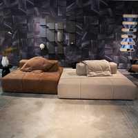 Italienisches Minimalistisches L-förmiges Modulares Ecksofa Modernes Samt-Wohnzimmersofa mit Chaiselongue
